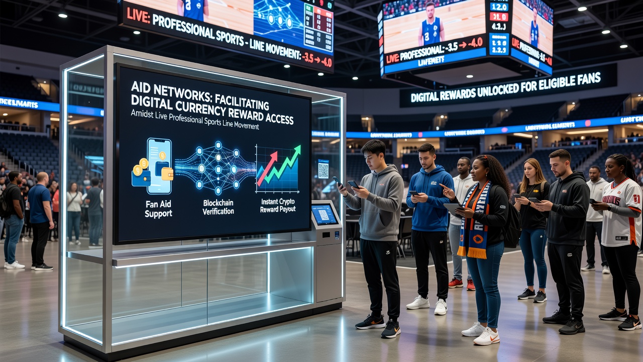 Support dashboard illustrating aid networks managing crypto rewards during live line changes