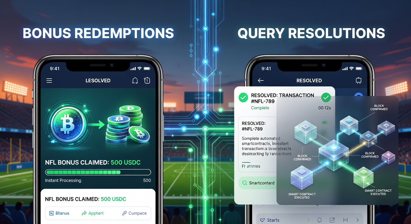 NFL mobile app interface showing digital currency bonus redemption and in-game wagering dashboard