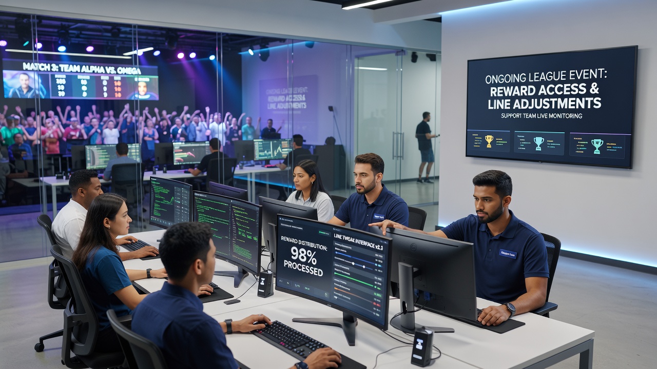 Mobile support agents handling queries for rewards and dynamic odds during live league matches