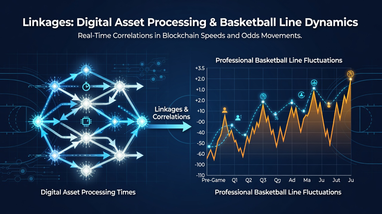 Chart showing correlation between crypto deposit confirmation times and NBA point spread movements on mobile platforms