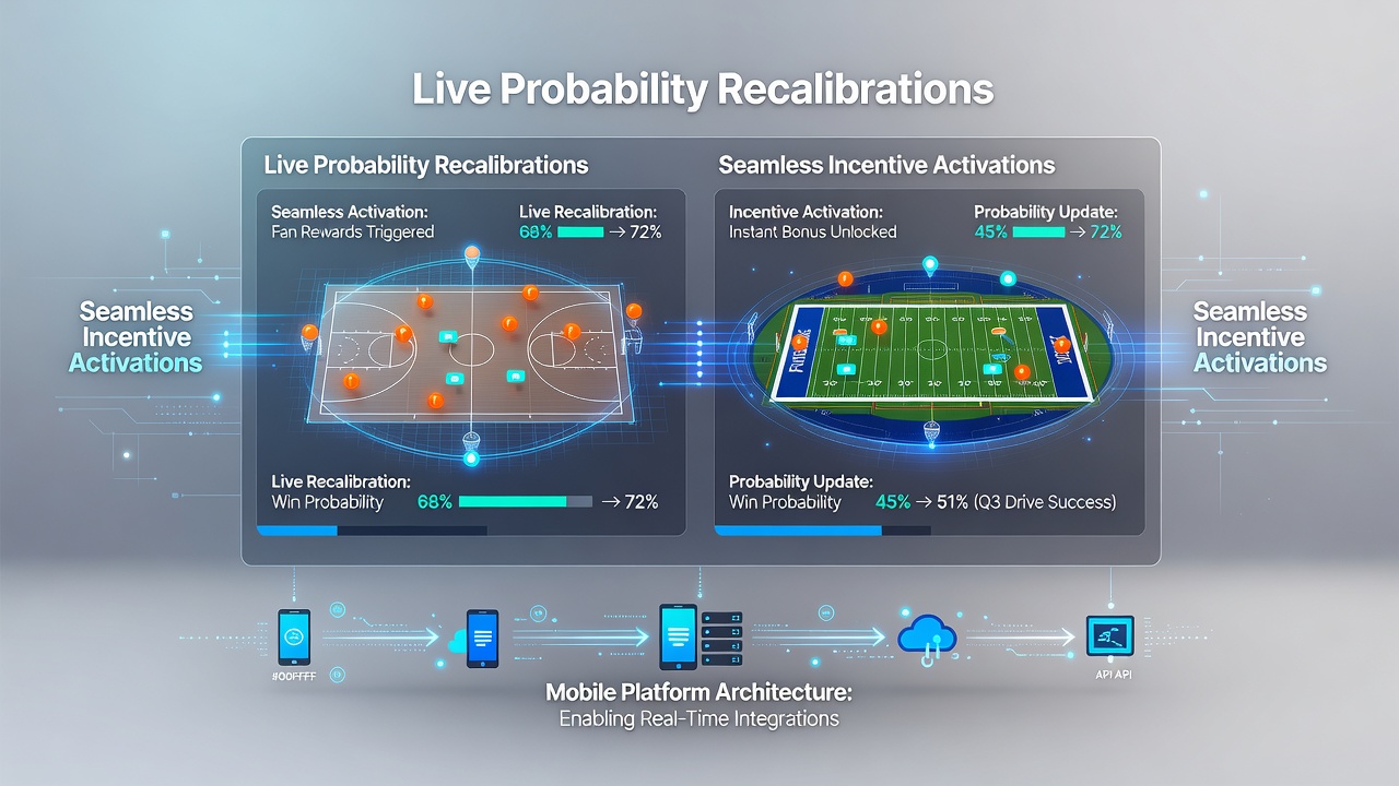 Mobile app interface showing real-time basketball betting incentives and odds updates