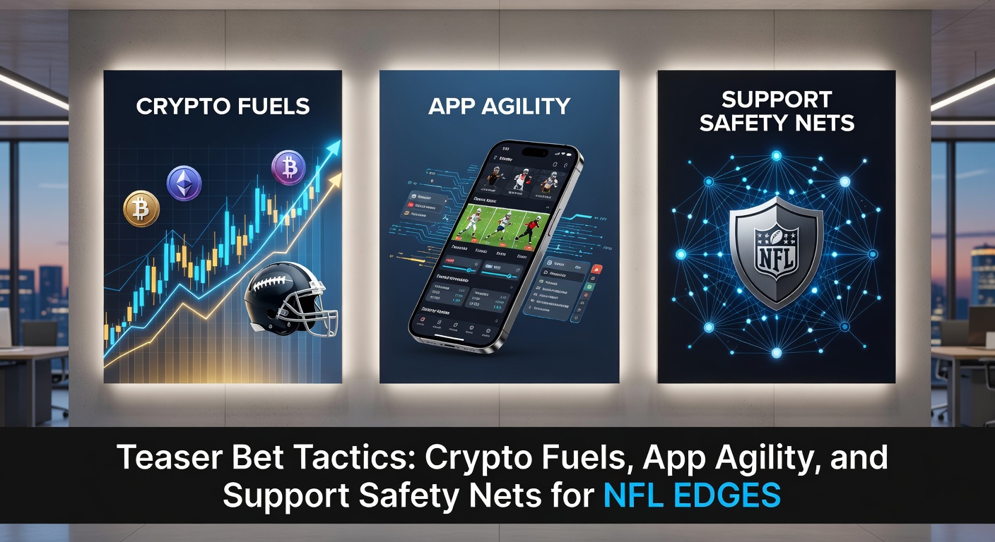Mobile sportsbook app displaying a successful NFL teaser bet payout with crypto withdrawal button and live chat support icon